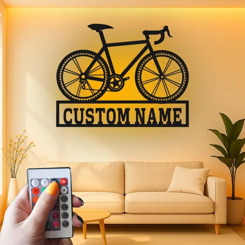 Insegna in metallo LED personalizzata per ciclisti regalo per garage o decorazione per man cave