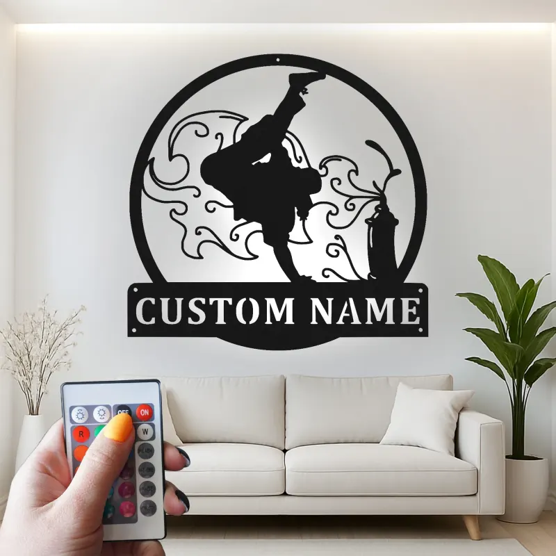 Insegna in metallo personalizzata con LED Breakdancer - Regalo per ballerini, decorazione per camera da letto o studio di danza