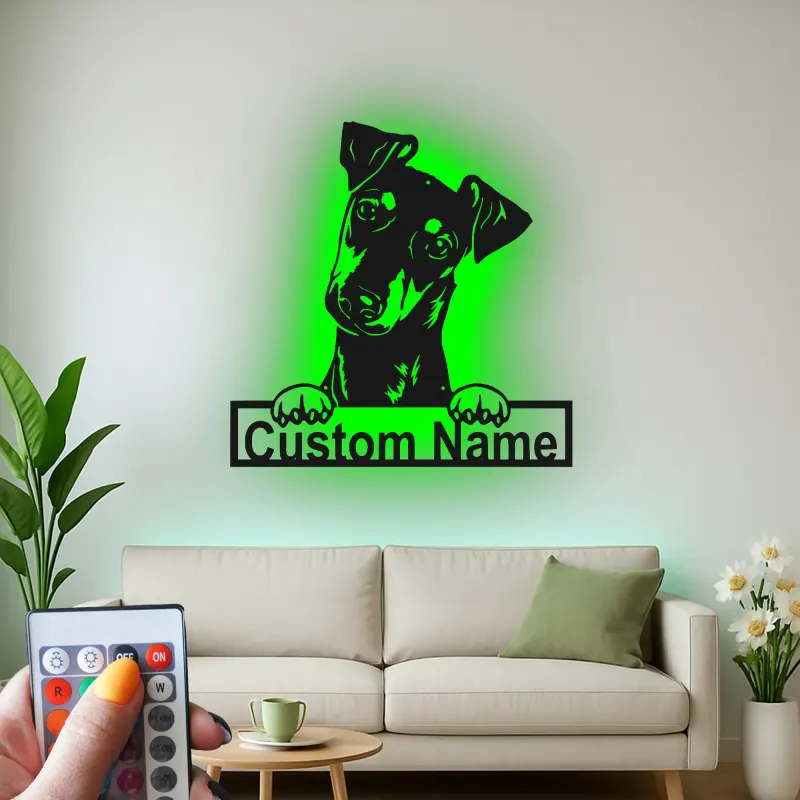 Cartel de metal LED personalizado para perros, regalo para amantes de mascotas, decoración para salones de padres de perros