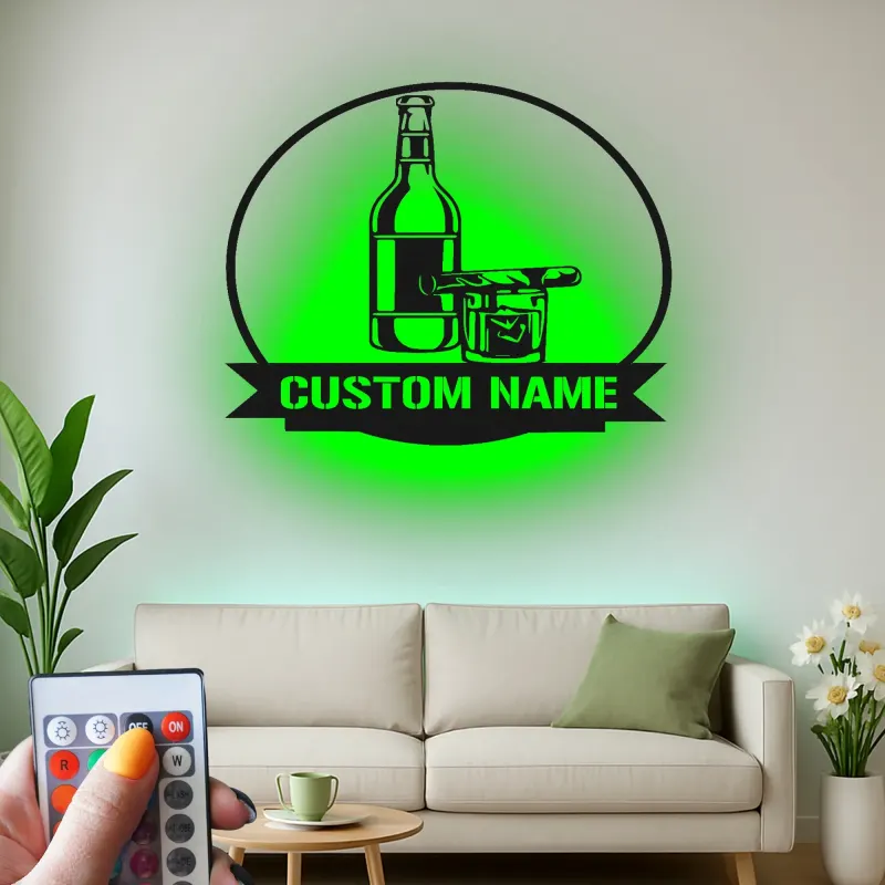 Cartel de metal LED de bar personalizado, regalo para entusiastas de bares en casa, decoración para man cave