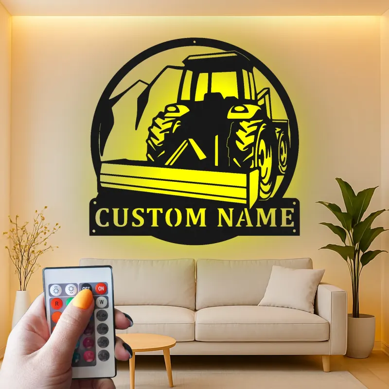 Cartel de metal LED de tractor personalizado Regalo para agricultores Decoración rústica para el hogar o granero