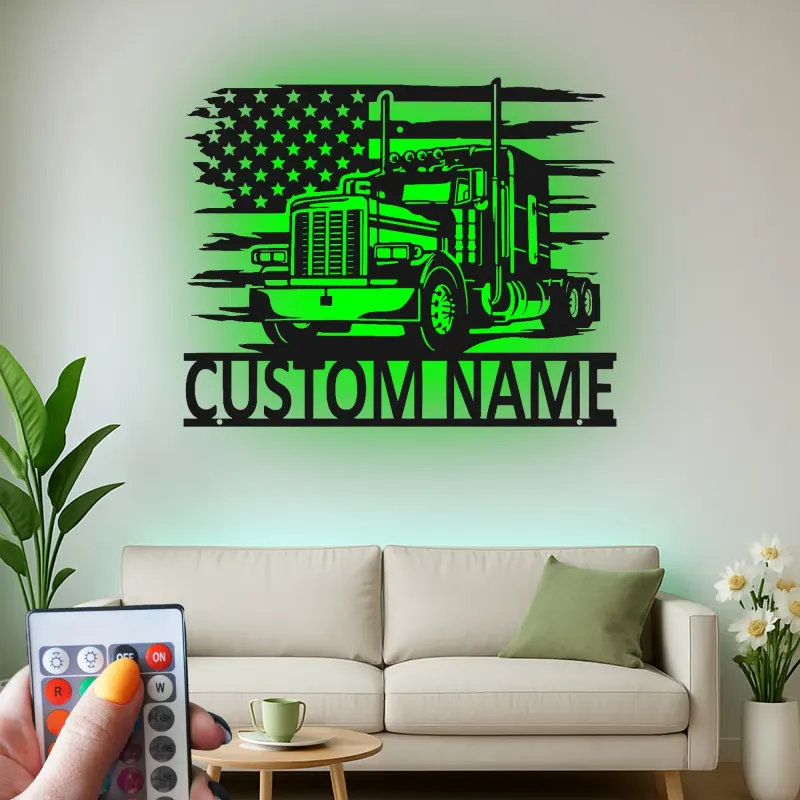 Insegna in metallo LED personalizzata per camion semi, regalo per camionisti, decorazione per garage o man cave 9