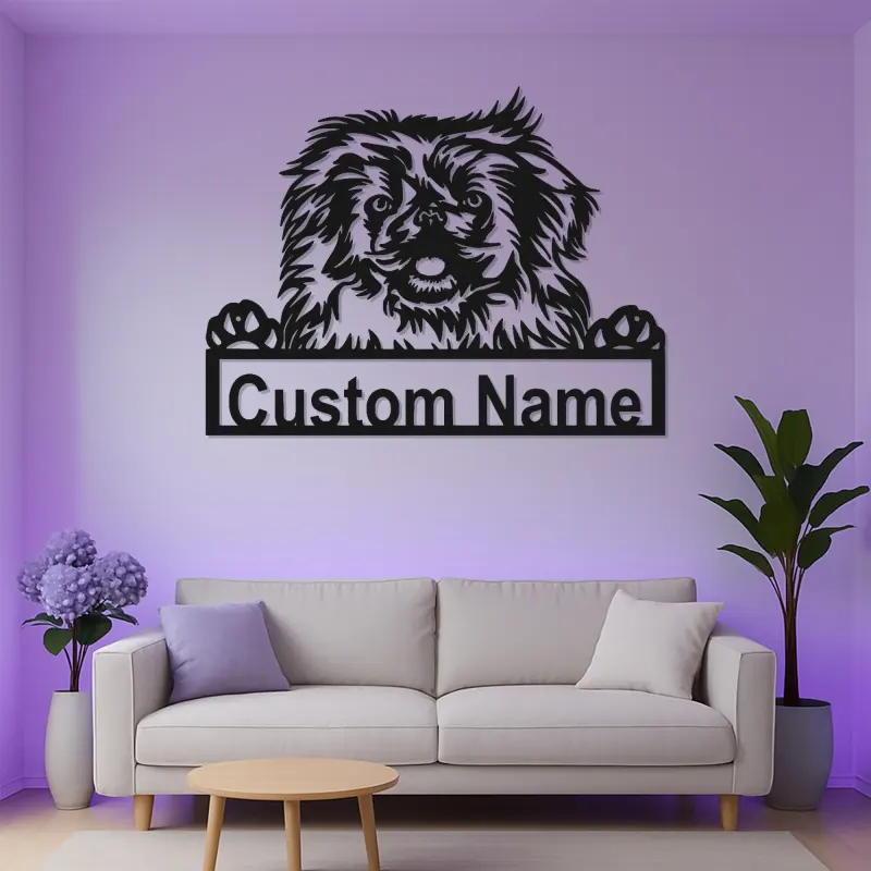 Custom Pekingese LED Sign | Personalized Dog Metal Wall Art | Pet Portrait Memorial Gift for Dog Lovers