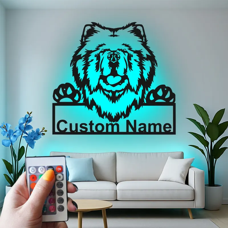 Décoration murale en métal personnalisée avec ours, lumière LED, cadeau pour les amoureux de la faune, décoration de chalet rustique 1