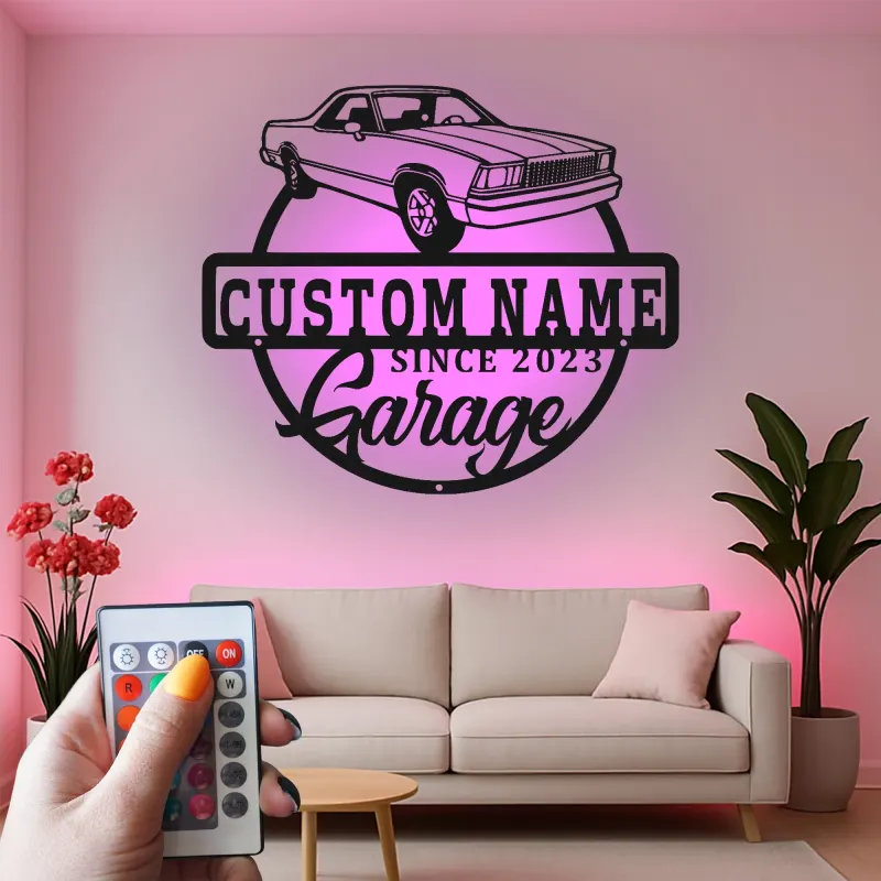 Insegna in metallo LED personalizzata per auto classiche regalo per appassionati di auto decorazione per garage 5