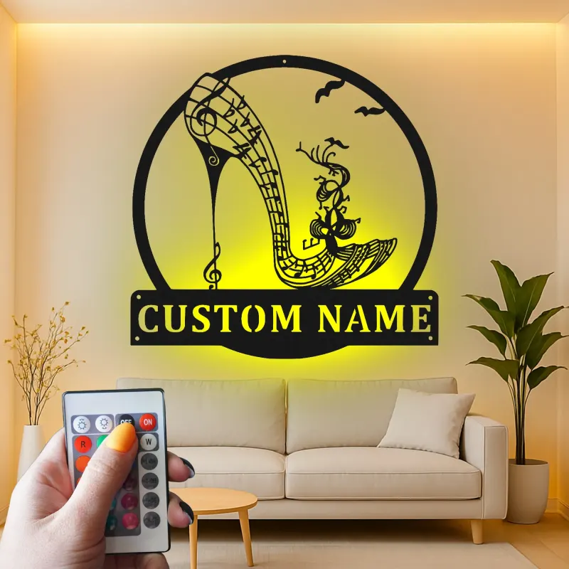 Custom High Heel LED Sign | Metal Music Note Wall Art | Personalized Decor for Salon or Boutique | Fashion Lover Gift