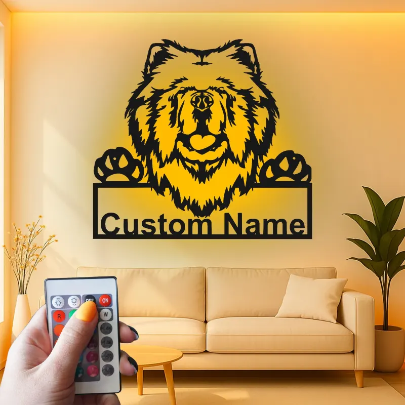 Décoration murale en métal personnalisée avec ours, lumière LED, cadeau pour les amoureux de la faune, décoration de chalet rustique 1