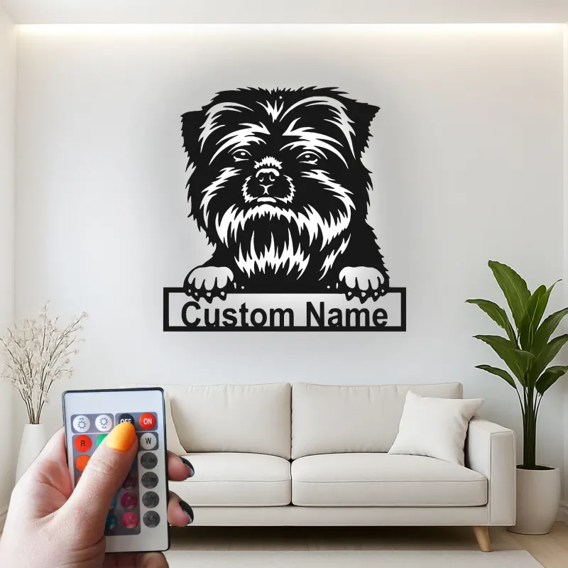Cartel de metal LED personalizado de Shih Tzu, regalo para amantes de los perros, decoración para sala de estar