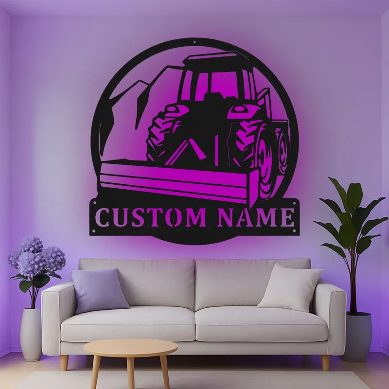 Cartel de metal LED de tractor personalizado Regalo para agricultores Decoración rústica para el hogar o granero