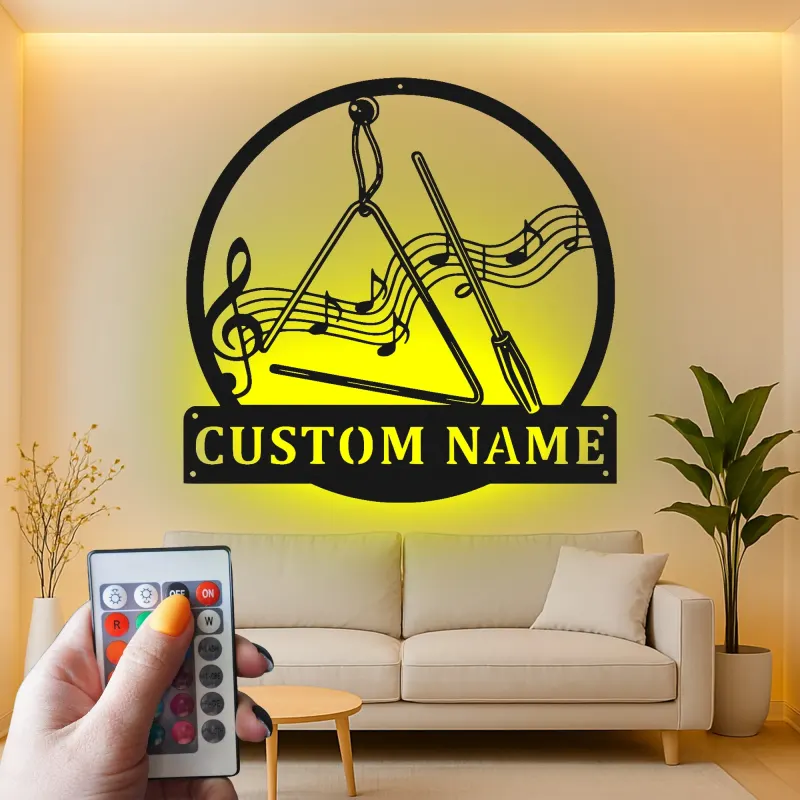 Panneau LED Personnalisé pour Musicien | Décoration Murale en Métal avec Nom Personnalisé | Cadeau Décor de Studio de Musique et de Salle