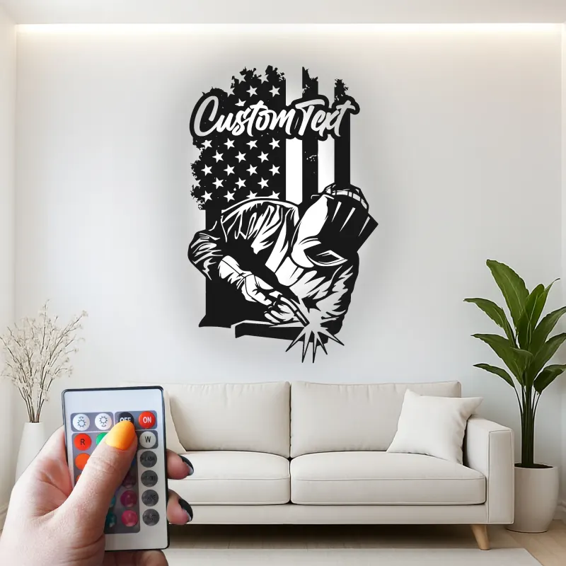 Cartel de metal LED personalizado para entusiastas de la soldadura, regalo para decoraciones de garaje o taller