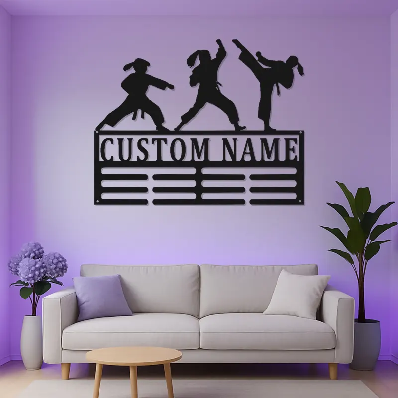Personalized Martial Arts Metal Sign | Custom Karate LED Wall Art | Dojo & Gym Decor | Martial Artist Gift