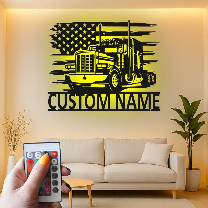 Insegna in metallo LED personalizzata per camion semi, regalo per camionisti, decorazione per garage o man cave 9