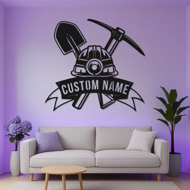 Custom Coal Miner LED Metal Sign | Personalized Man Cave Wall Art | Illuminated Mining Decor | Unique Retirement Gift for Him
