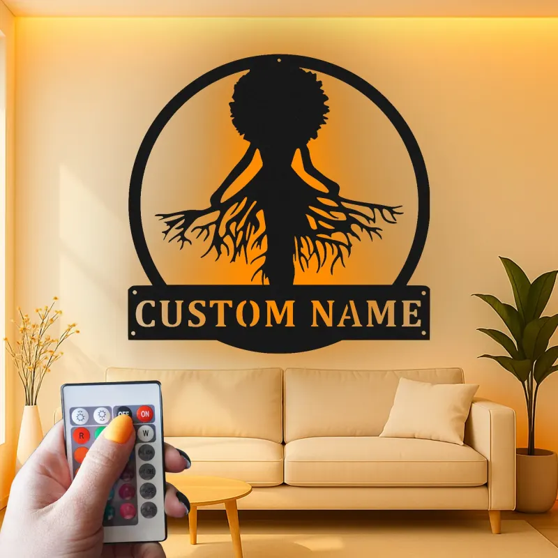 Custom Tree of Life Led Light Metal Wall Art Personalized Gift for Nature Lovers Living Room or Garden Decor