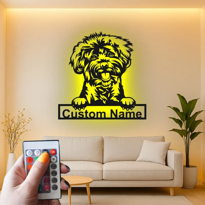 Custom Shih Tzu Led Light Metal Wall Art Personalized Dog Lover Gift Living Room Pet Decor 3