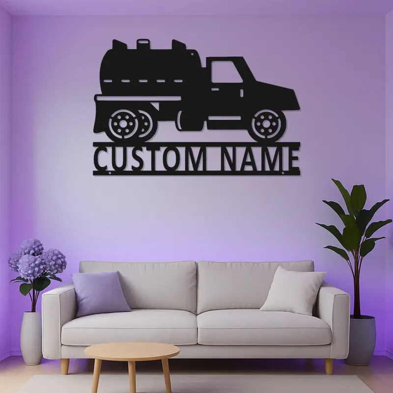 Custom Septic Truck Sign | Personalized LED Metal Wall Art | Gift for Truck Driver | Garage & Man Cave Decor