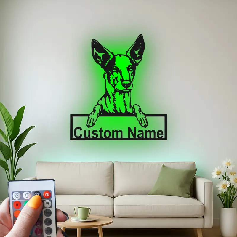 Custom German Shepherd Led Light Metal Wall Art Personalized Dog Lover Gift Living Room Pet Decor 5