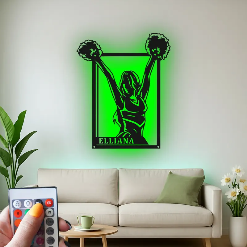 Cartel de metal LED personalizado para animadoras, regalo de animación para su habitación de adolescente o decoración de sala de animación