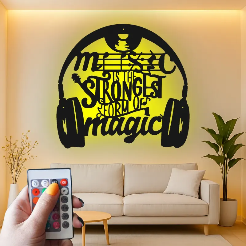 Cartel de metal LED con cita musical, regalo para amantes de la música, decoración para dormitorio o estudio