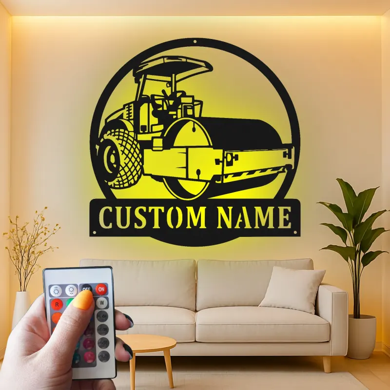 Panneau Métallique Routeur | Art de Construction LED Personnalisé | Décoration de Machinerie Lourde Personnalisée pour Bureau & Garage