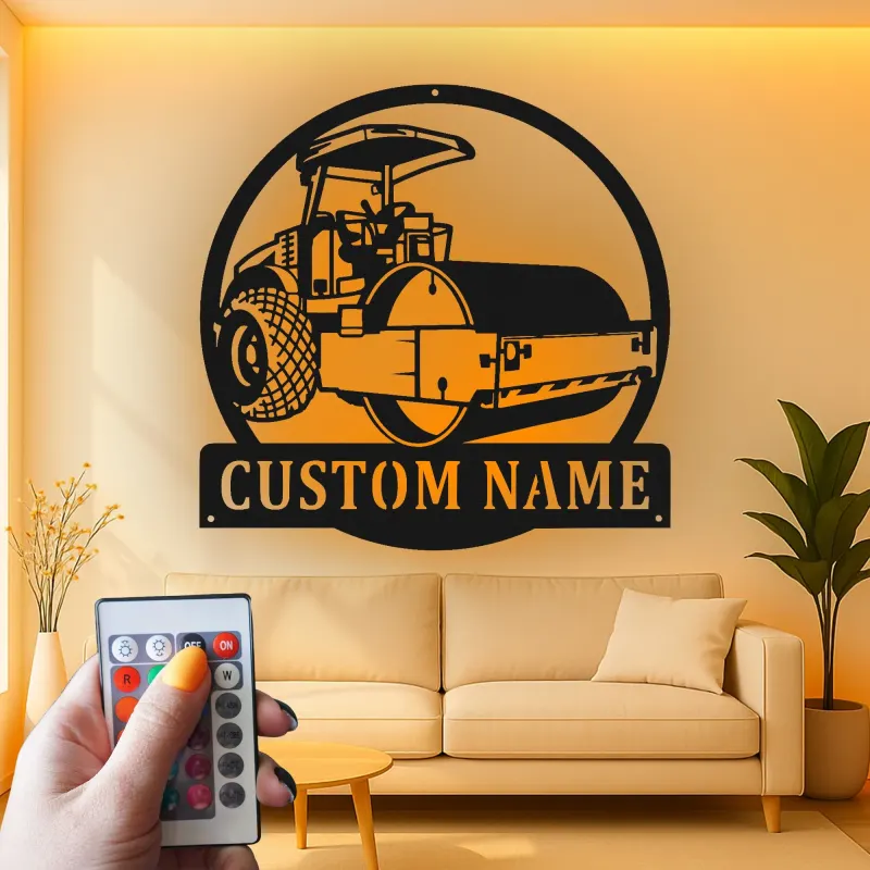 Panneau Métallique Routeur | Art de Construction LED Personnalisé | Décoration de Machinerie Lourde Personnalisée pour Bureau & Garage