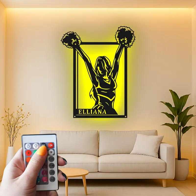 Cartel de metal LED personalizado para animadoras, regalo de animación para su habitación de adolescente o decoración de sala de animación