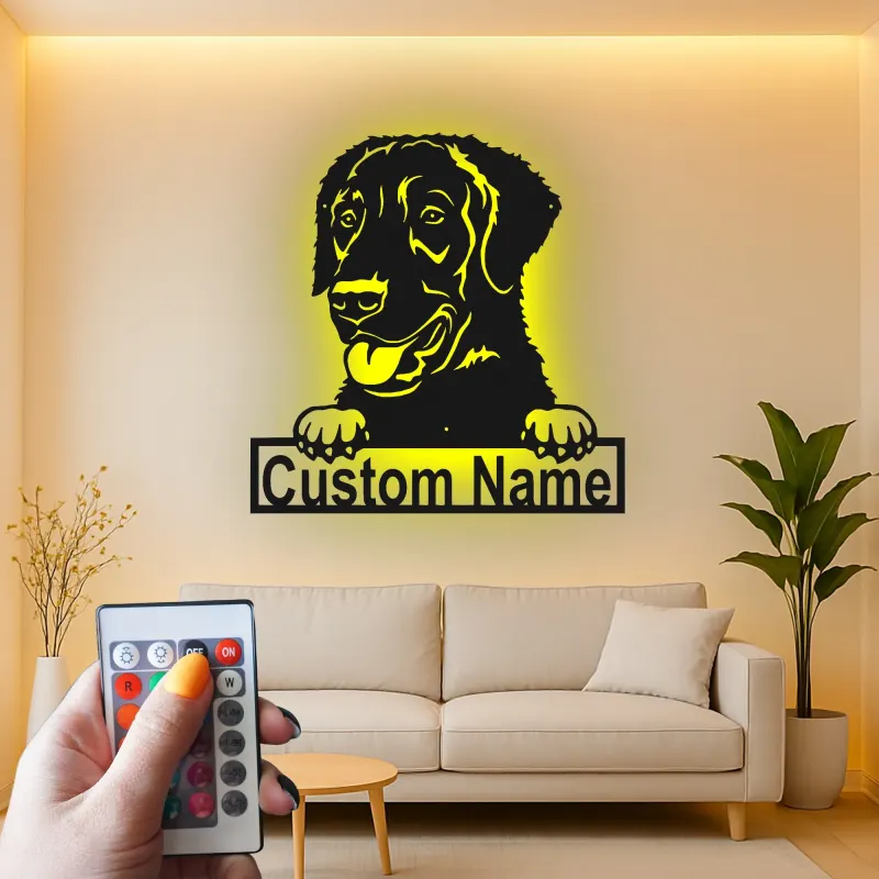 Décoration murale en métal LED personnalisée Labrador Retriever pour les amoureux des chiens 1