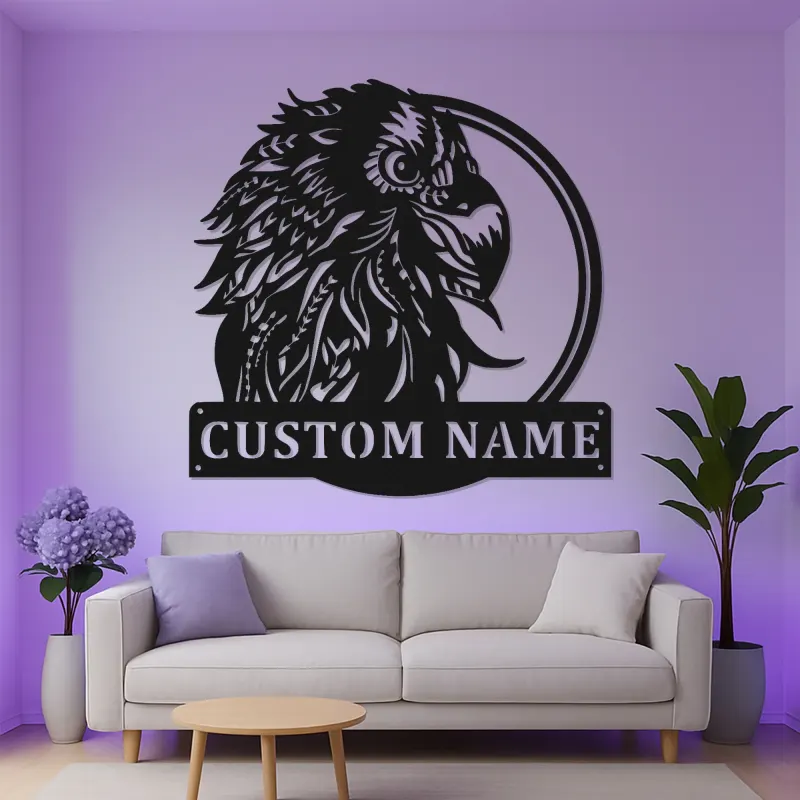 Arte murale in metallo personalizzata con pappagallo | Insegna LED personalizzata per decorazione di patio e ufficio | Targa tropicale per amanti degli uccelli