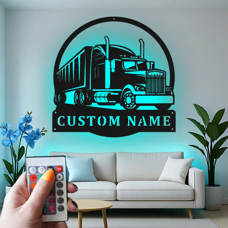Insegna in metallo LED personalizzata per camion semi, regalo per camionisti, decorazione per garage o man cave 17