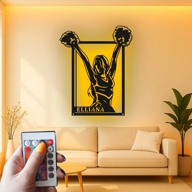 Cartel de metal LED personalizado para animadoras, regalo de animación para su habitación de adolescente o decoración de sala de animación
