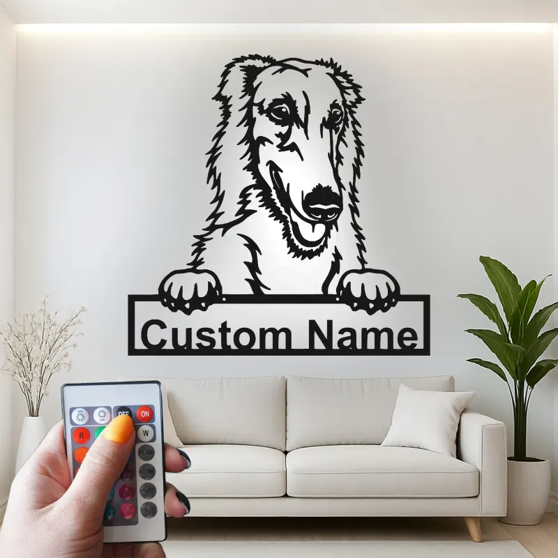 Décoration murale en métal personnalisée avec rétroéclairage pour Collie