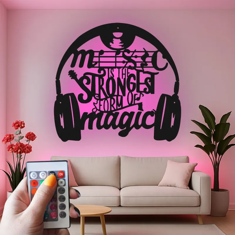 Cartel de metal LED con cita musical, regalo para amantes de la música, decoración para dormitorio o estudio
