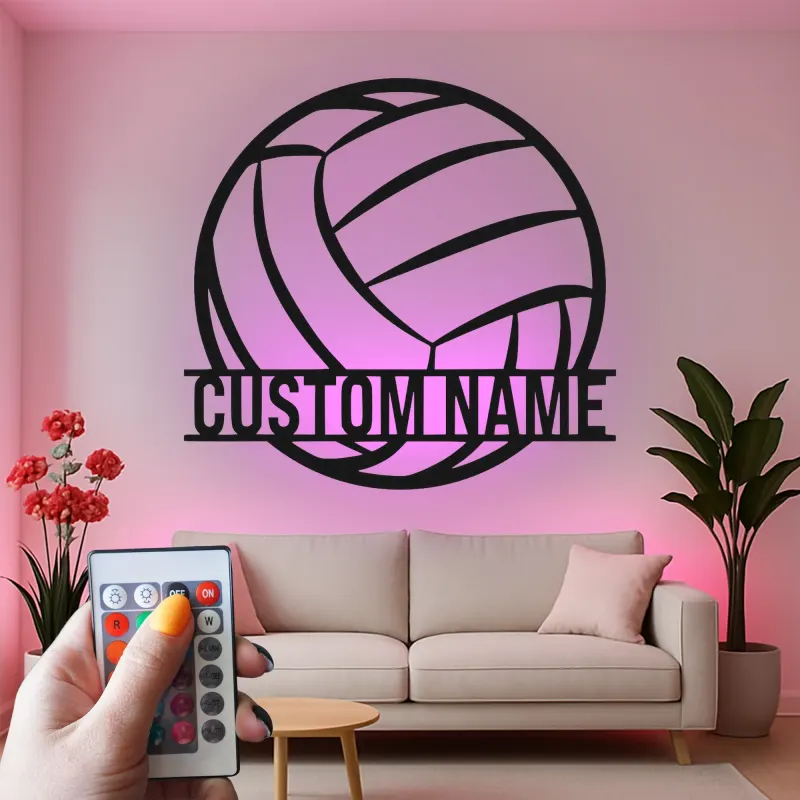 Décoration murale en métal personnalisée avec rétroéclairage LED pour les athlètes