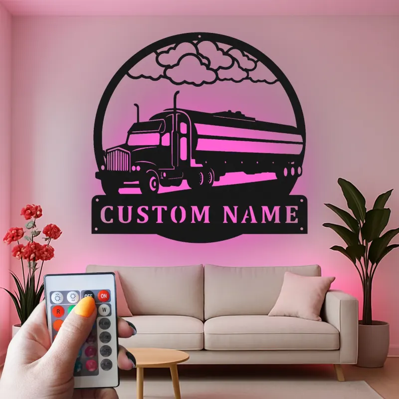 Cartel de metal LED personalizado para camiones, regalo para camioneros, decoración de garaje u oficina