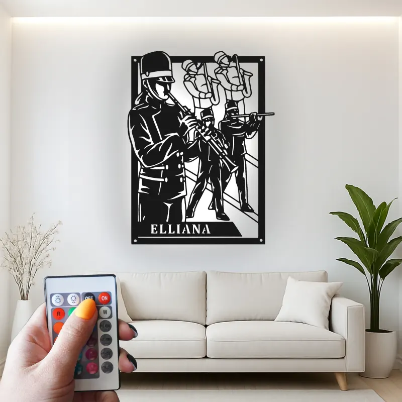 Personalized Marching Band Sign | Custom Musician LED Metal Wall Art | Band Member Gift | Music Room Decor