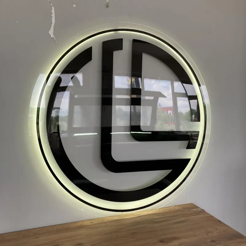 Backlit Acrylic Business Sign | Custom LED Logo | Modern Office & Salon Wall Decor