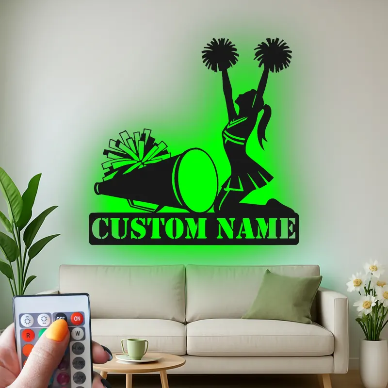 Insegna in metallo LED personalizzata per cheerleader - Regalo per atleti, decorazione per camera dei teenager o sport