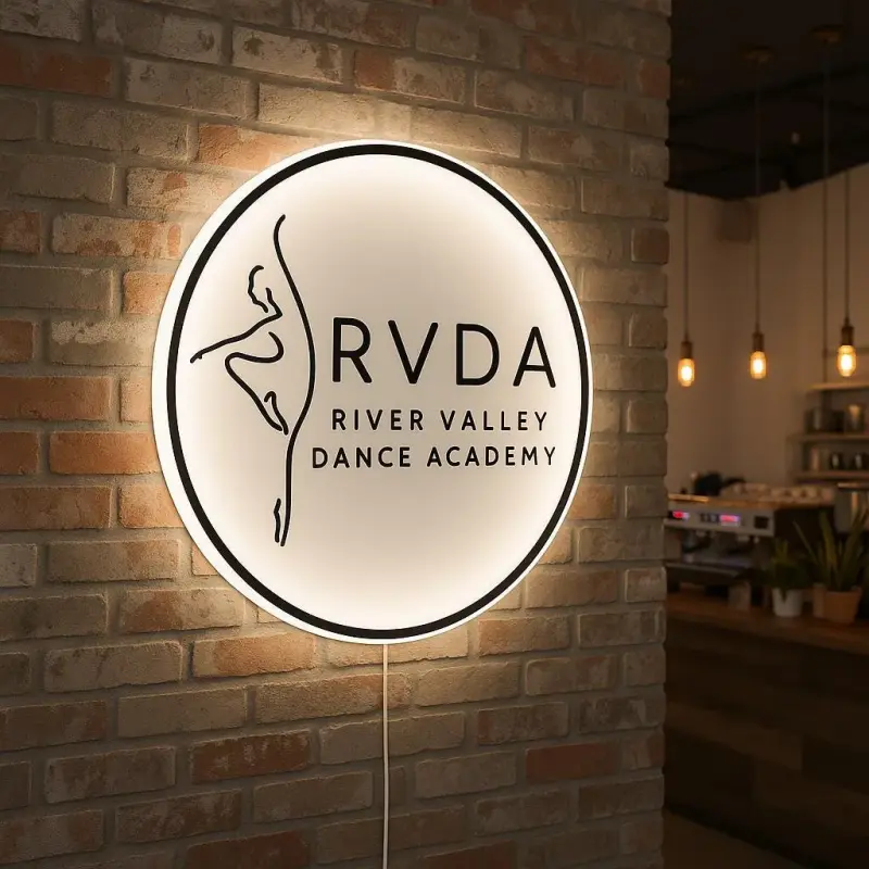 Personalisierte frosted Acryl-LED-Schild | Individuelles Unternehmenslogo | Modernes Salon-, Spa- und Bürodekor