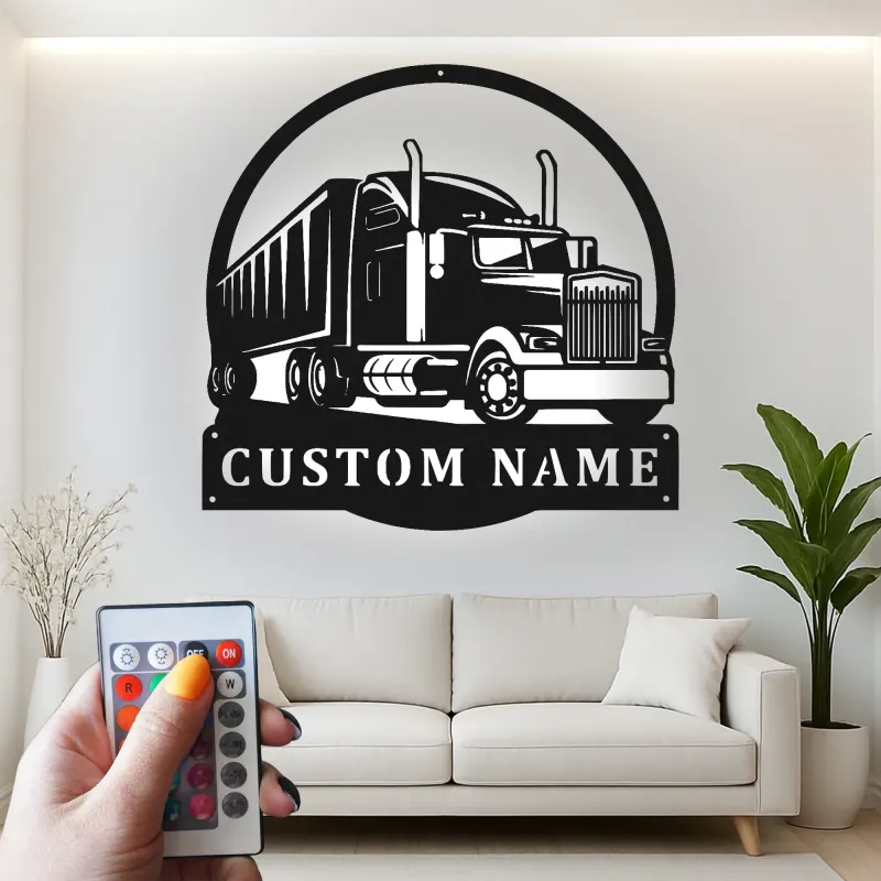 Insegna in metallo LED personalizzata per camion semi, regalo per camionisti, decorazione per garage o man cave 17