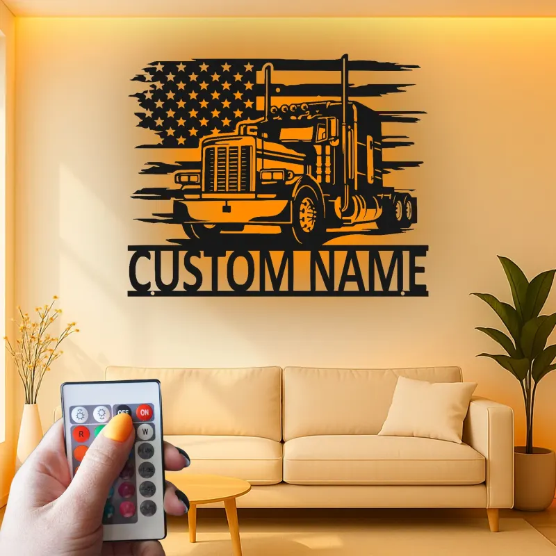 Insegna in metallo LED personalizzata per camion semi, regalo per camionisti, decorazione per garage o man cave 9