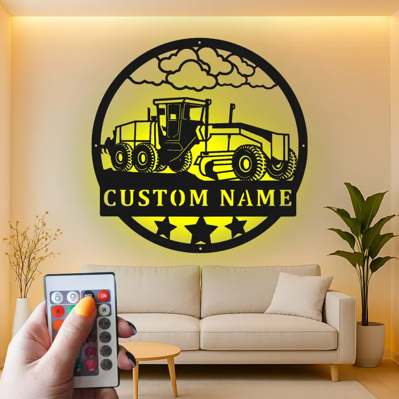 Cartel de metal LED de tractor personalizado Regalo para agricultores Decoración de granja para entusiastas de tractores