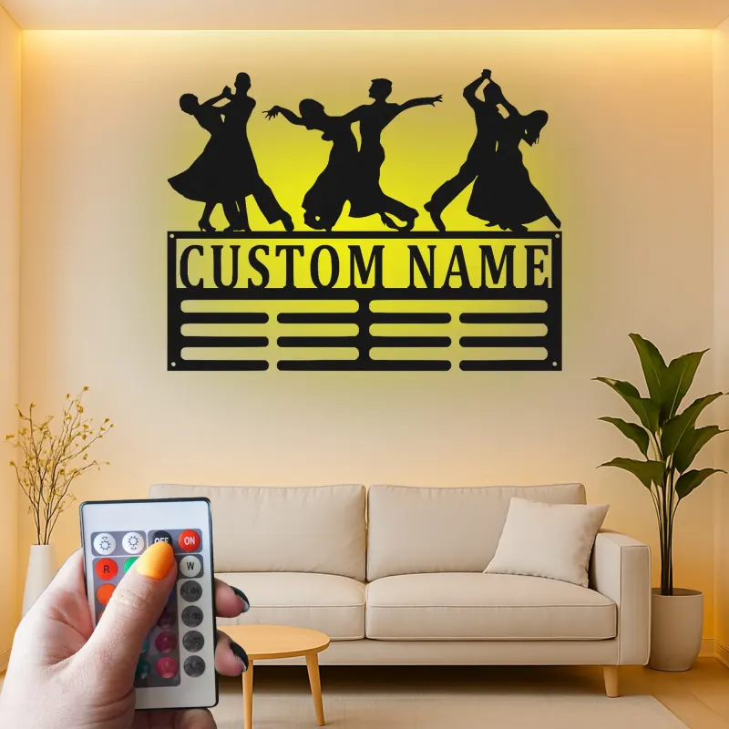 Personalisiertes LED-beleuchtetes Metallschild für Tänzer im Ballsaal – Geschenk für Tanzliebhaber, Dekoration für Studio oder Wohnzimmer
