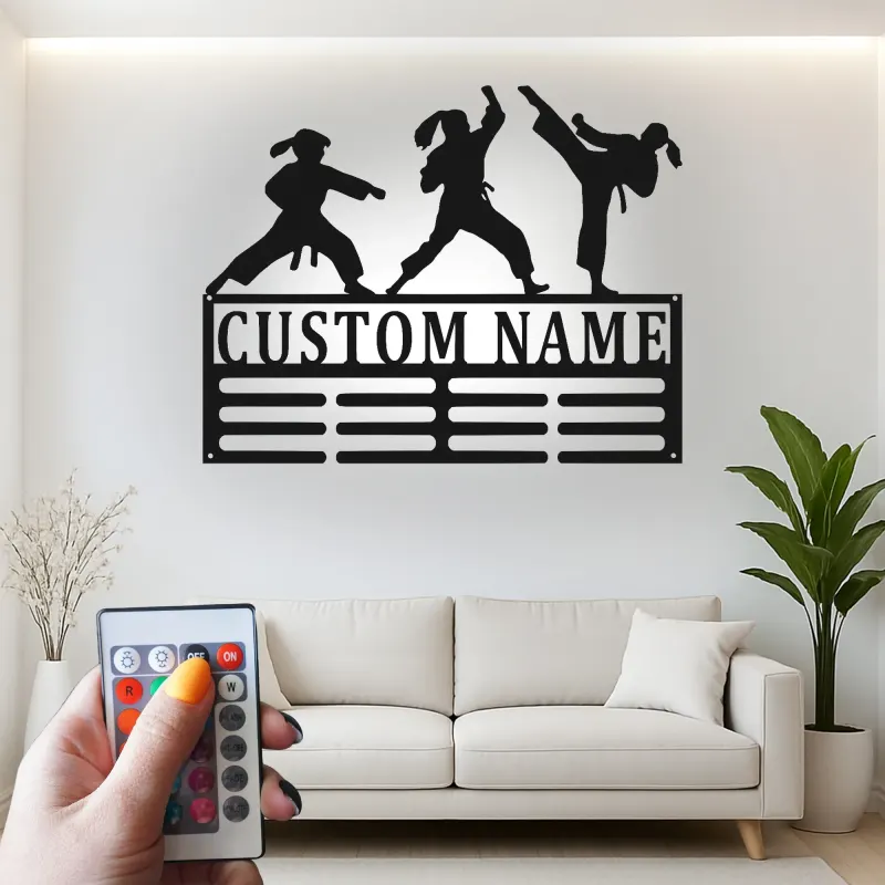 Personalized Martial Arts Metal Sign | Custom Karate LED Wall Art | Dojo & Gym Decor | Martial Artist Gift