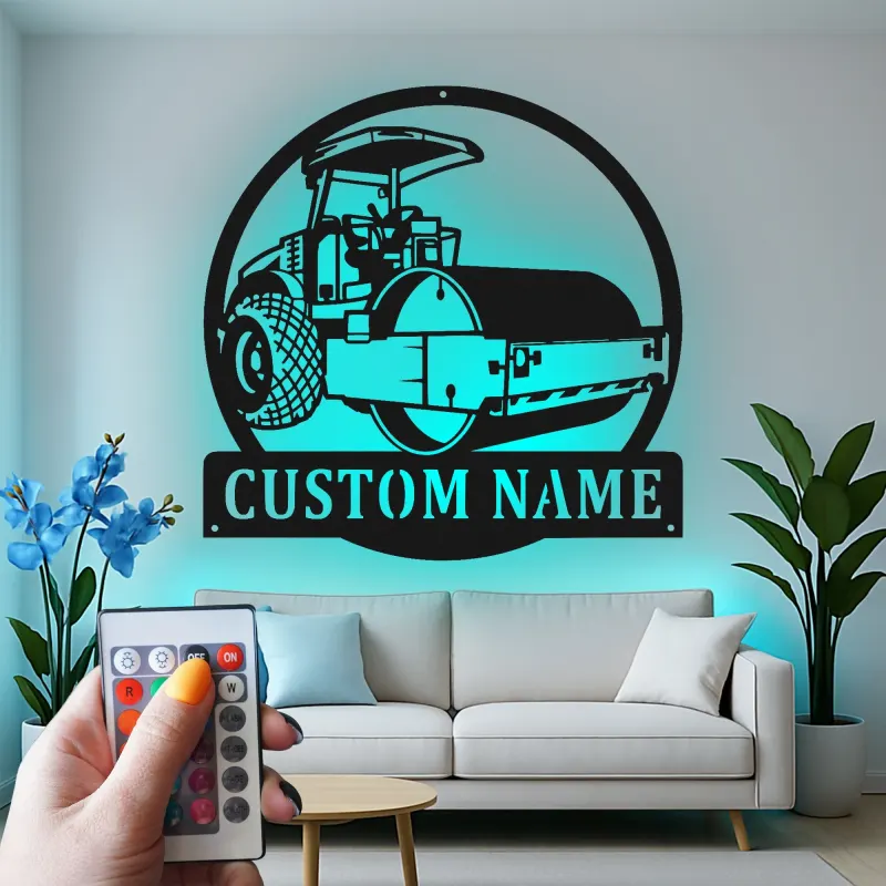 Panneau Métallique Routeur | Art de Construction LED Personnalisé | Décoration de Machinerie Lourde Personnalisée pour Bureau & Garage