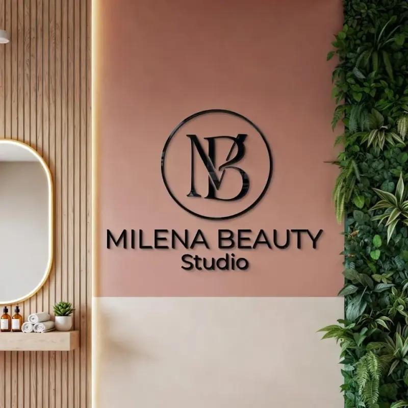Cartel de pared 3D de acrílico personalizado | Señalización de logo personalizada para estudio de pestañas, cejas y estética | Decoración de salón, spa y sala de belleza