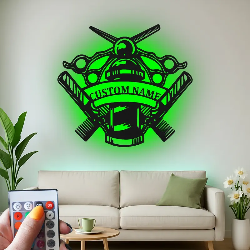 Insegna in metallo LED per Barber Shop Personalizzata Regalo per Barbieri Decorazione per Salone