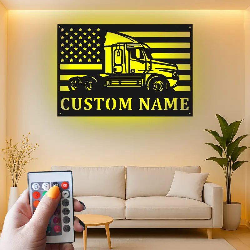 Insegna in metallo LED personalizzata per camion semi, regalo per camionisti, decorazione per garage o man cave 10