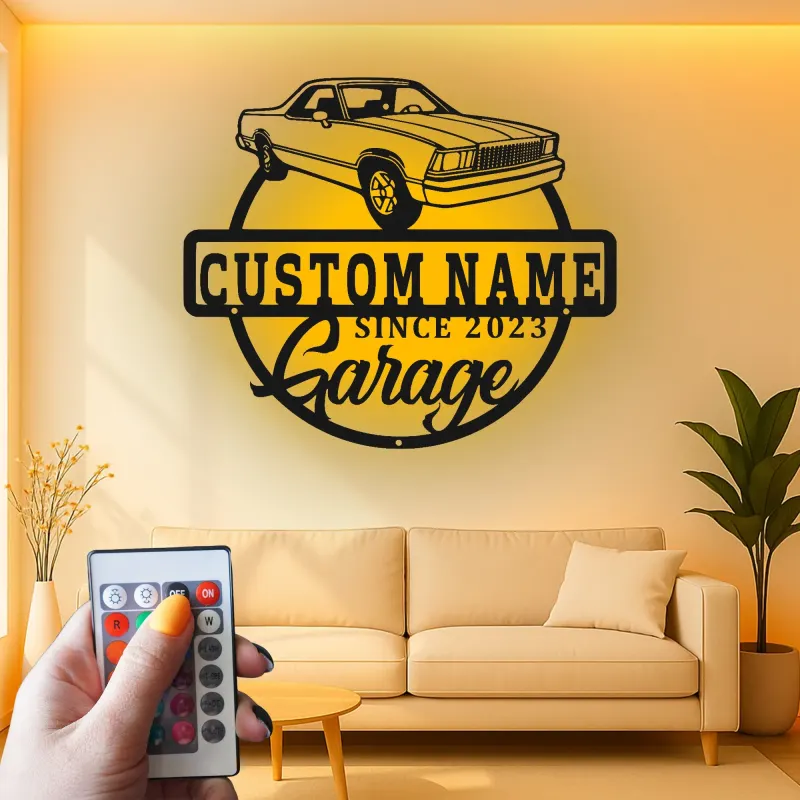 Insegna in metallo LED personalizzata per auto classiche regalo per appassionati di auto decorazione per garage 5