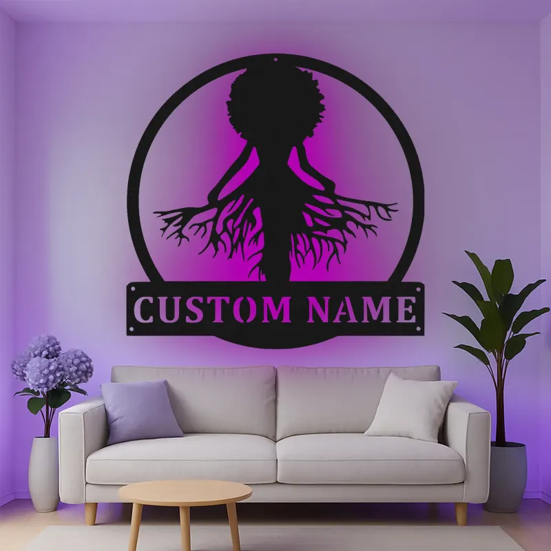 Custom Tree of Life Led Light Metal Wall Art Personalized Gift for Nature Lovers Living Room or Garden Decor